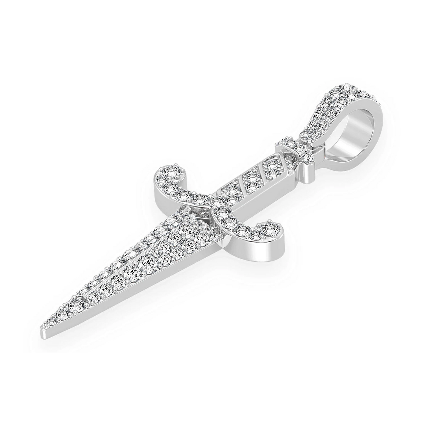 Dagger Pendant in 14K white gold, Statement | 1.50ctw, detail view