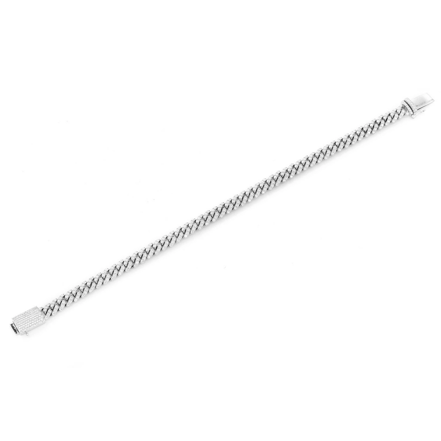 Miami Cuban Diamond Bracelet in 14K white gold, 4mm /1.50ctw width, alternate view