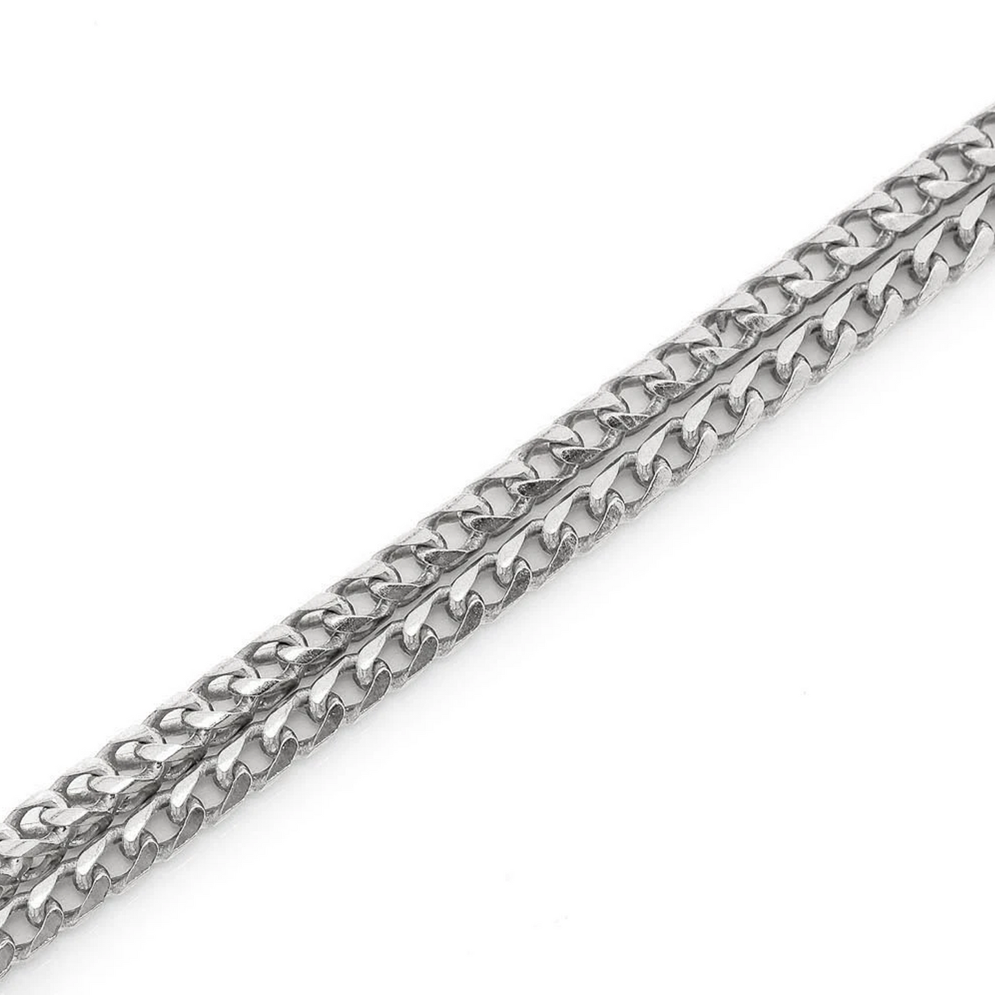 Franco Gold Chain in 14K white gold, 2.5mm width, detail view