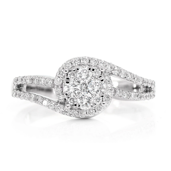 Twisted Mosaic Diamond Ring