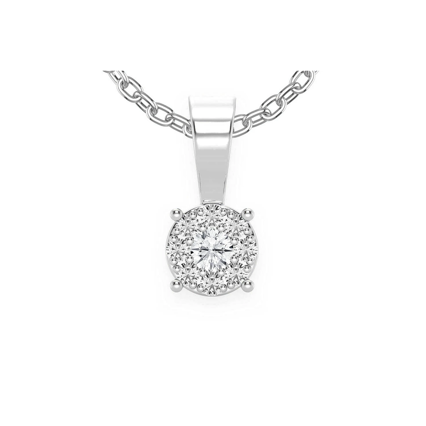 Mosaic Diamond Pendant in 14K white gold, Entry | 0.15ctw, front view