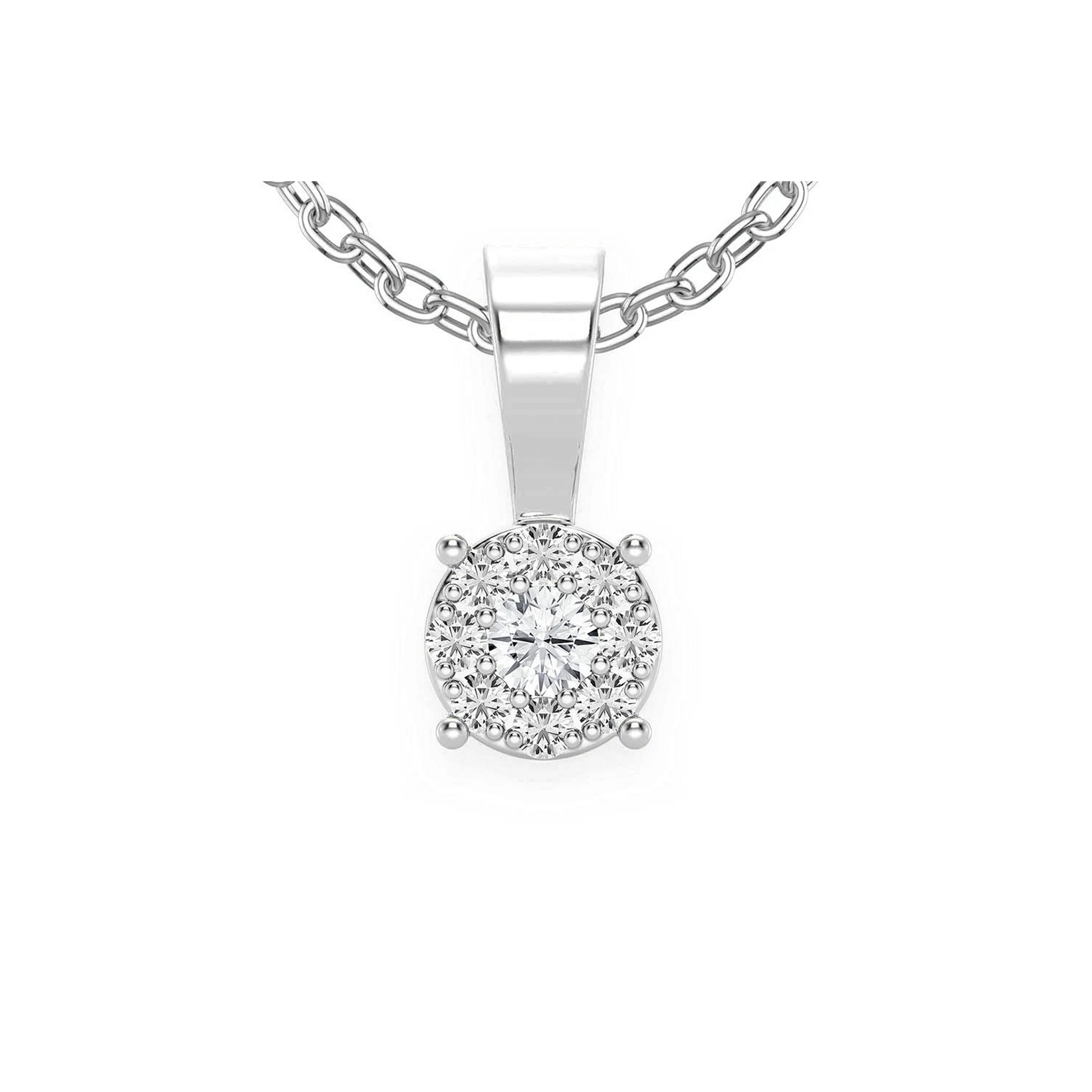 Mosaic Diamond Pendant in 14K white gold, Entry | 0.15ctw, front view