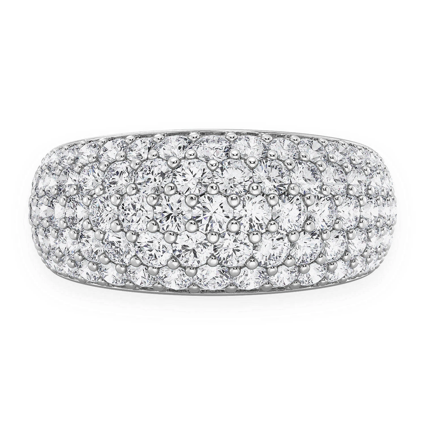 Bubbly Diamond Ring in 14K white gold, front view