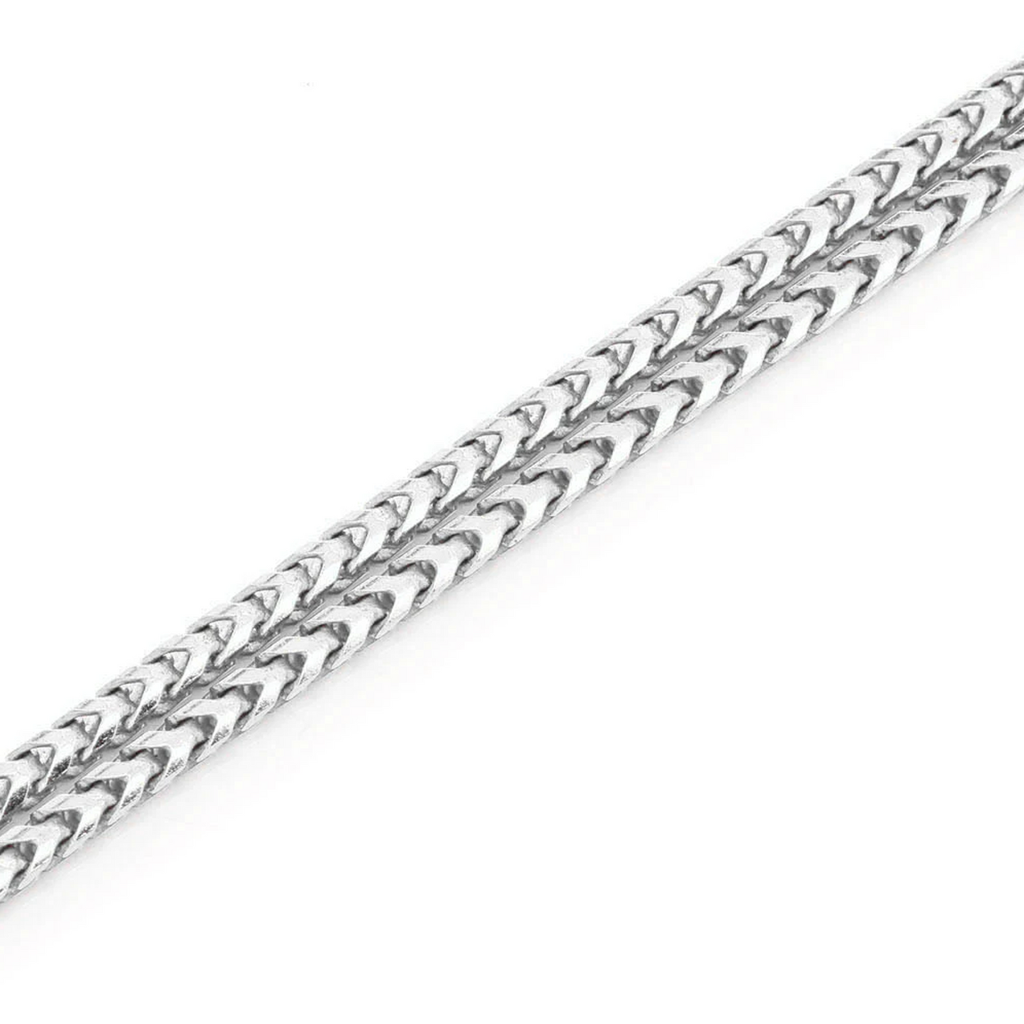 Franco Gold Chain in 14K white gold, 2mm width, detail view