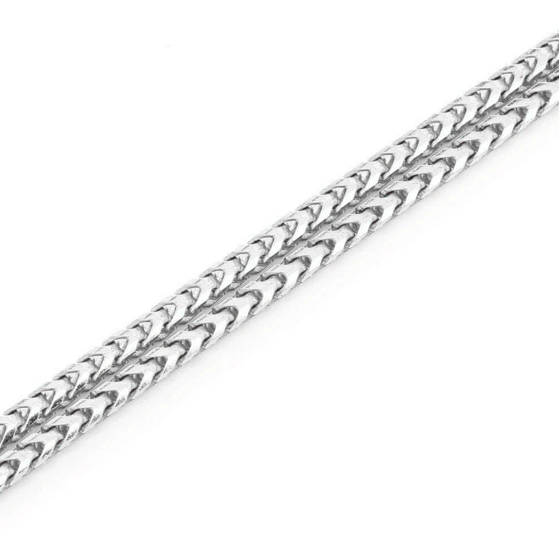 Franco Gold Chain in 14K white gold, 2mm width, detail view