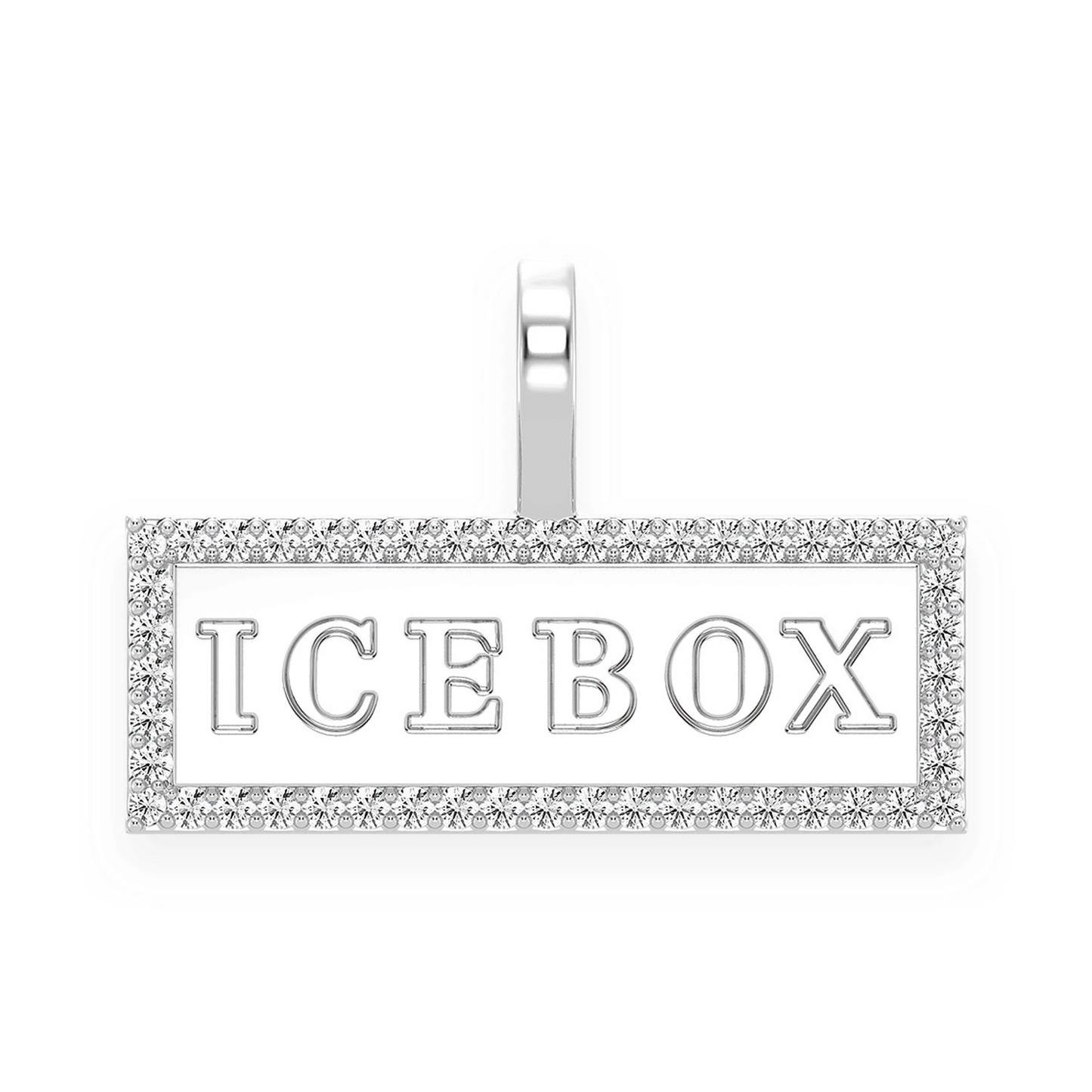 Large Icebox Diamond Pendant in 14K white gold, front view
