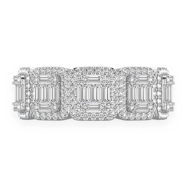 Baguette & Round Diamond Band Ring