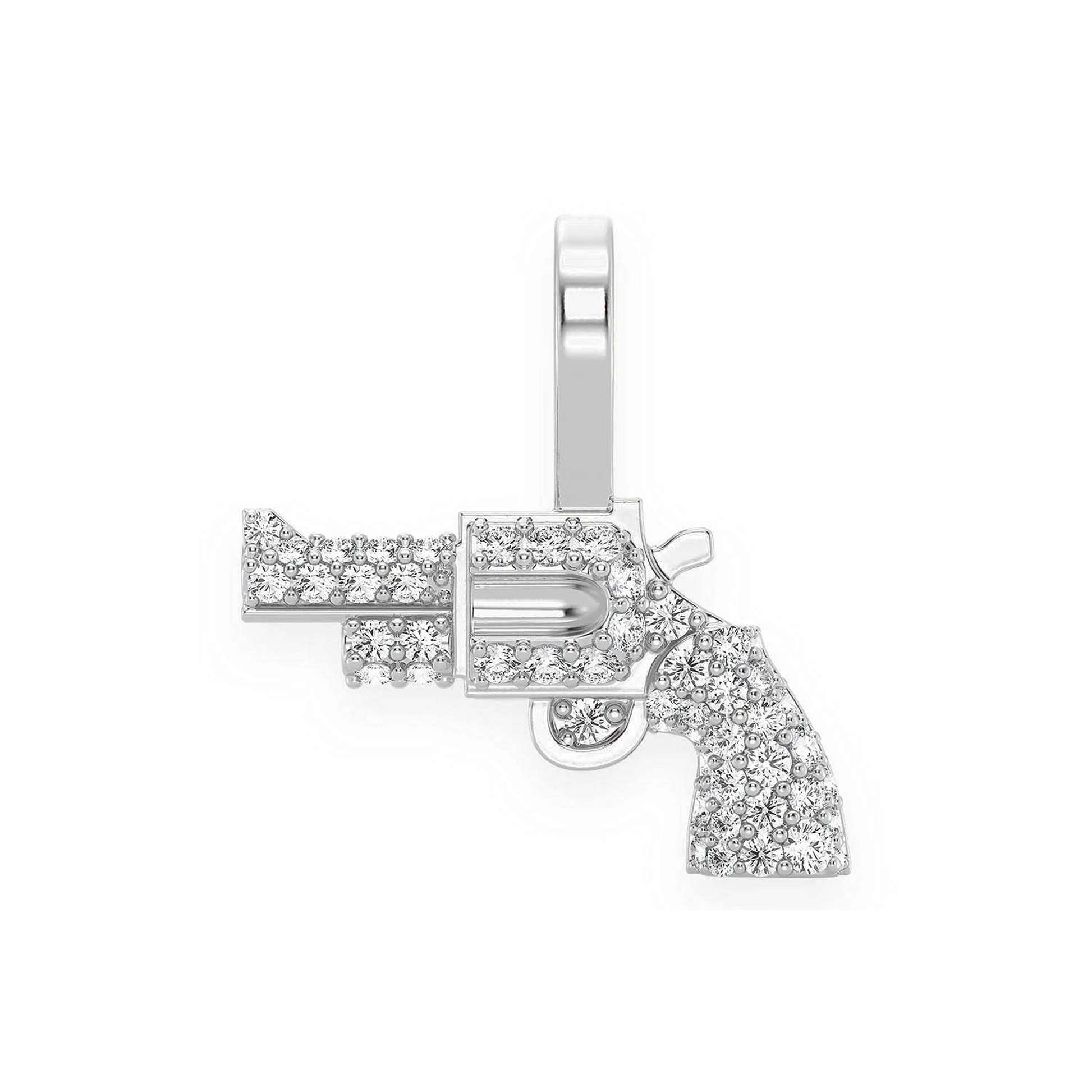 Revolver Diamond Pendant in 14K white gold, front view