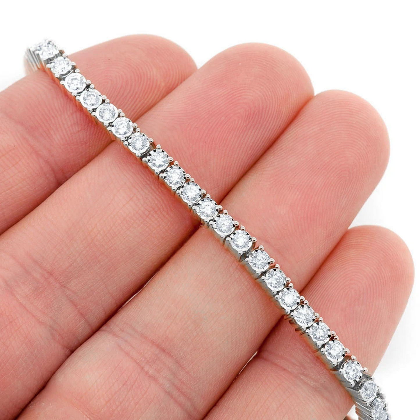 Miracle Diamond Tennis Bracelet in 14K white gold, 6pt / 2.75ctw, detail view