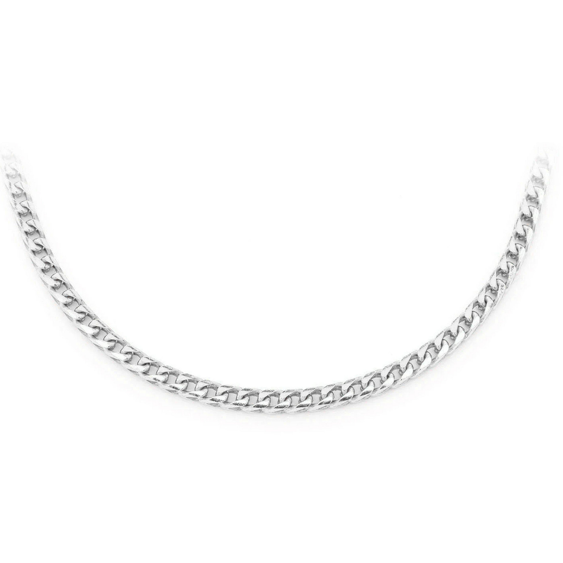 Franco Gold Chain in 14K white gold, 2mm width, front view