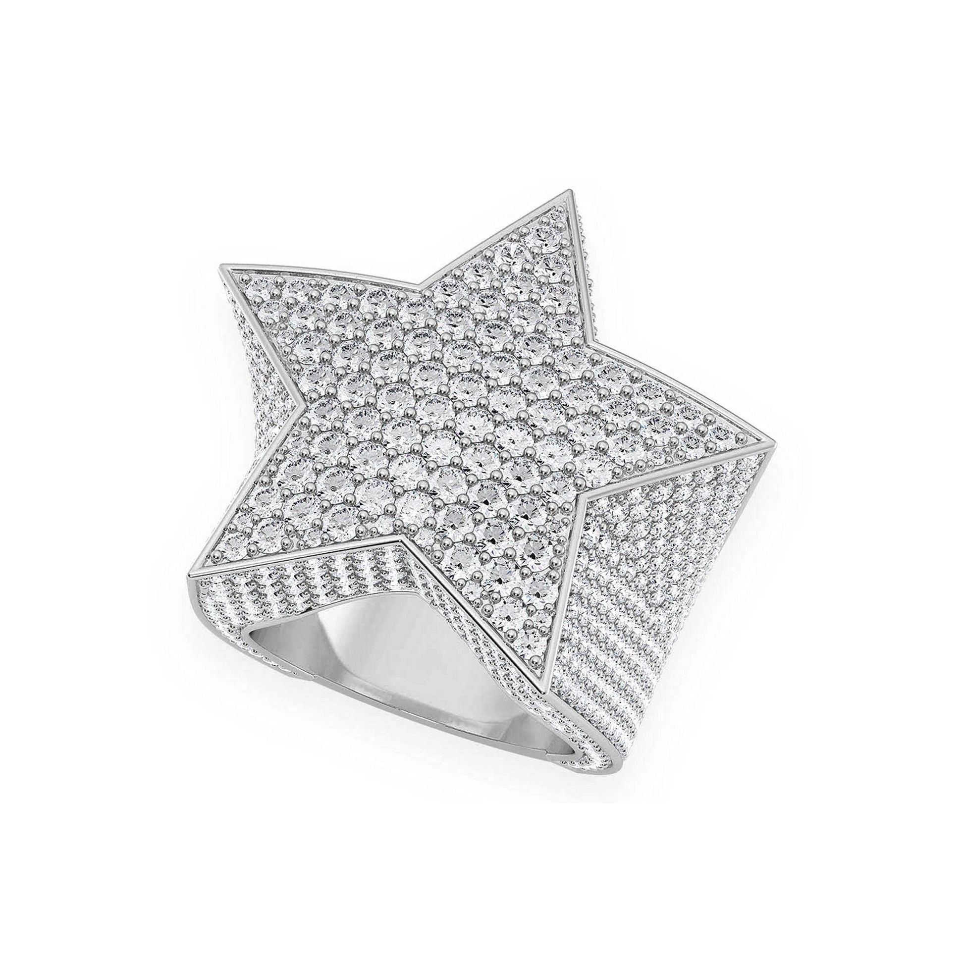 Super Star Diamond Ring in 14K white gold, detail view