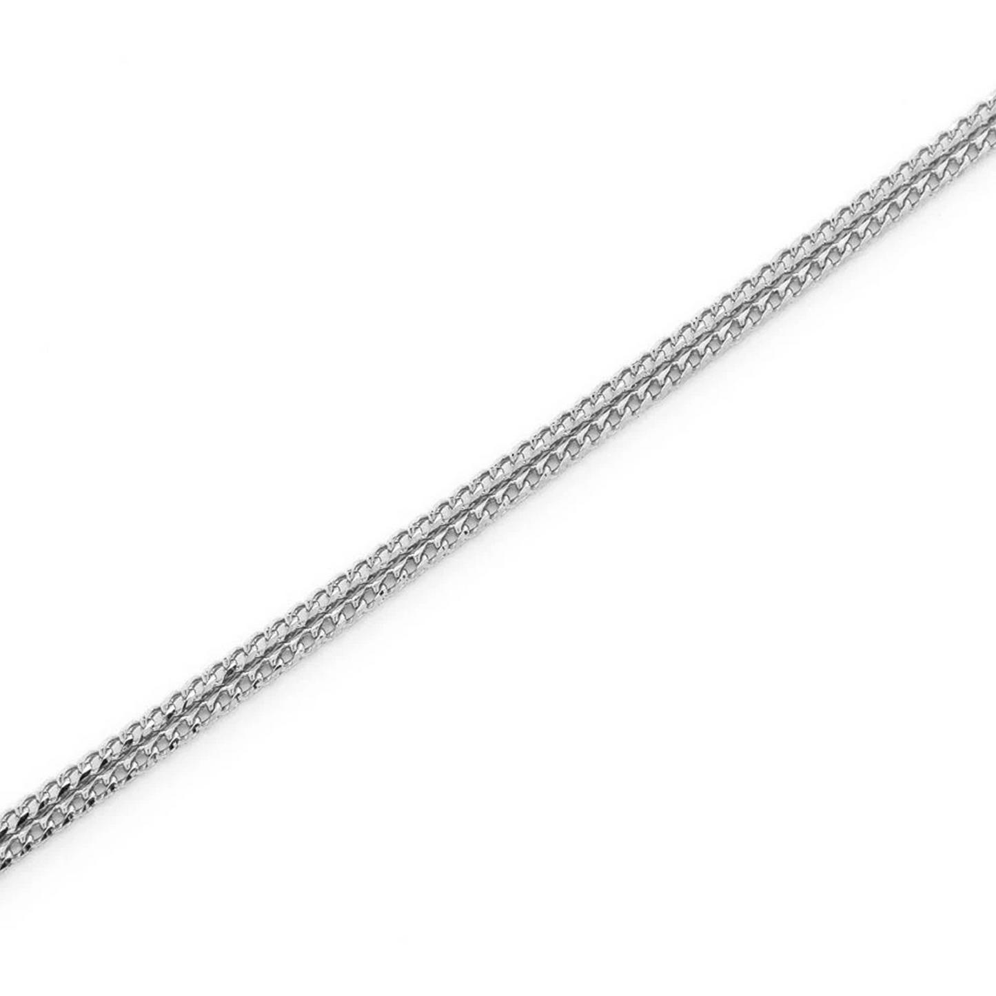 Franco Gold Chain in 14K white gold, 1.5mm width, detail view