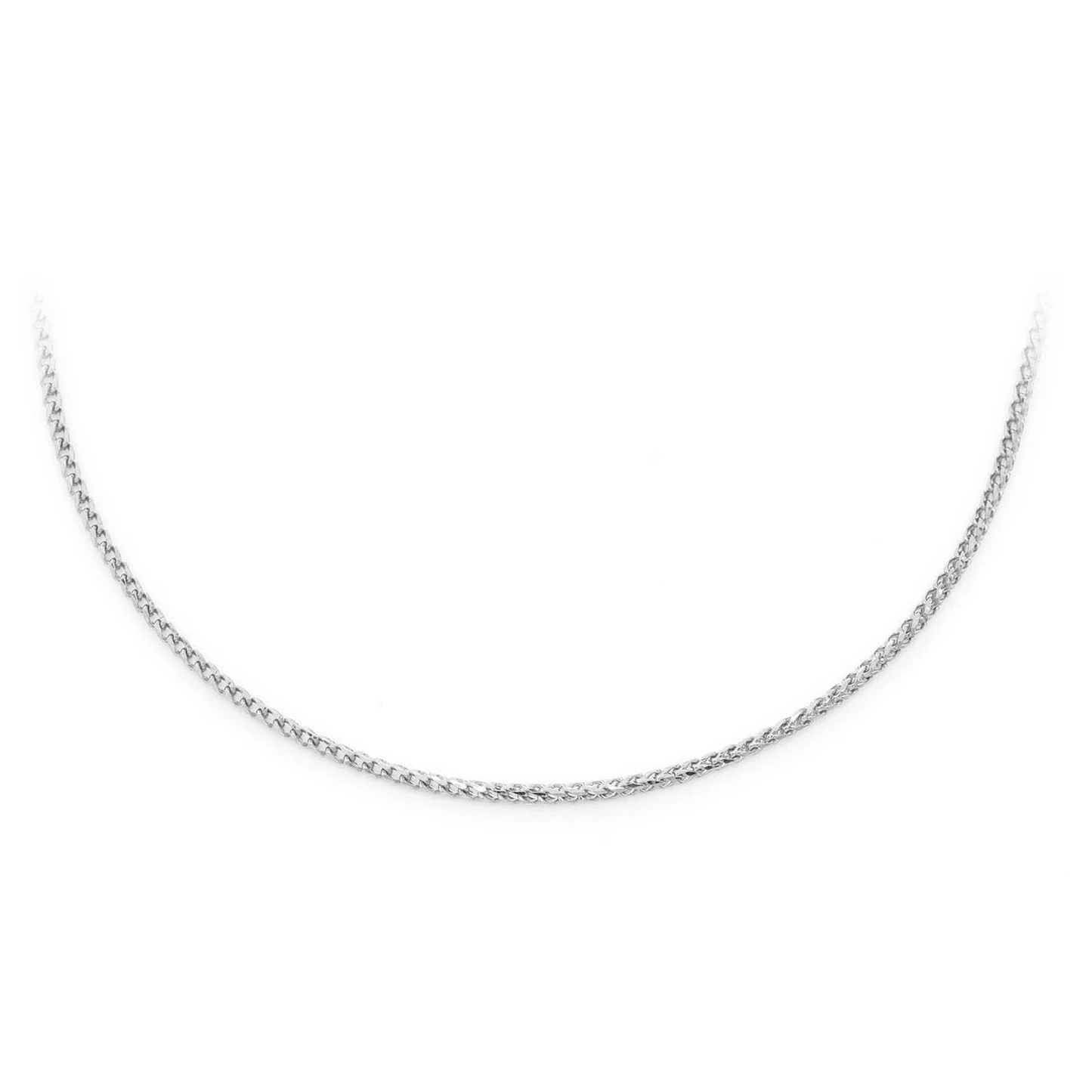 Franco Gold Chain in 14K white gold, 1.5mm width, front view