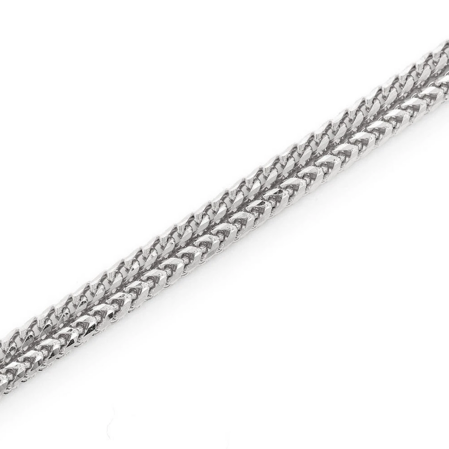 Franco Gold Chain in 14K white gold, 3mm width, detail view