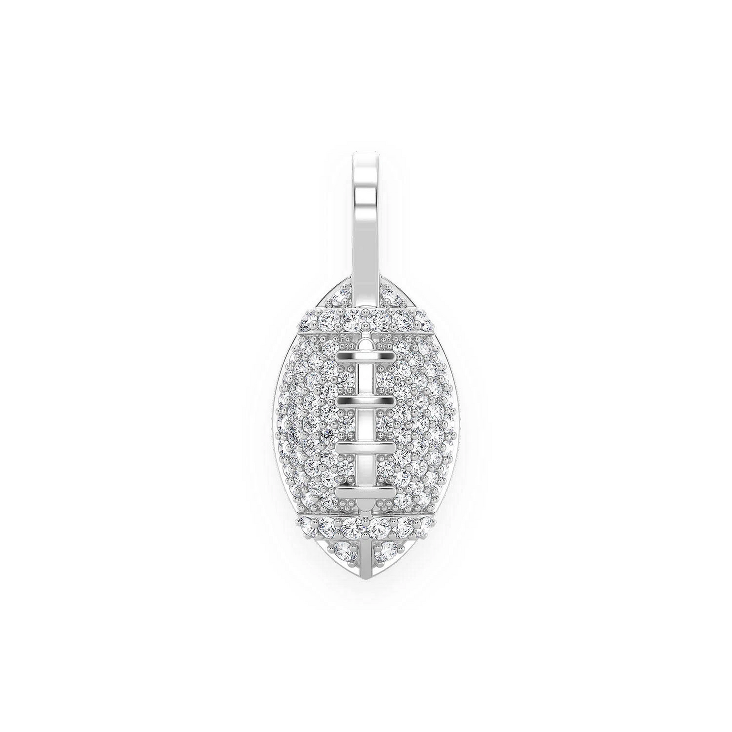 American Football Diamond Pendant in 14K white gold, front view