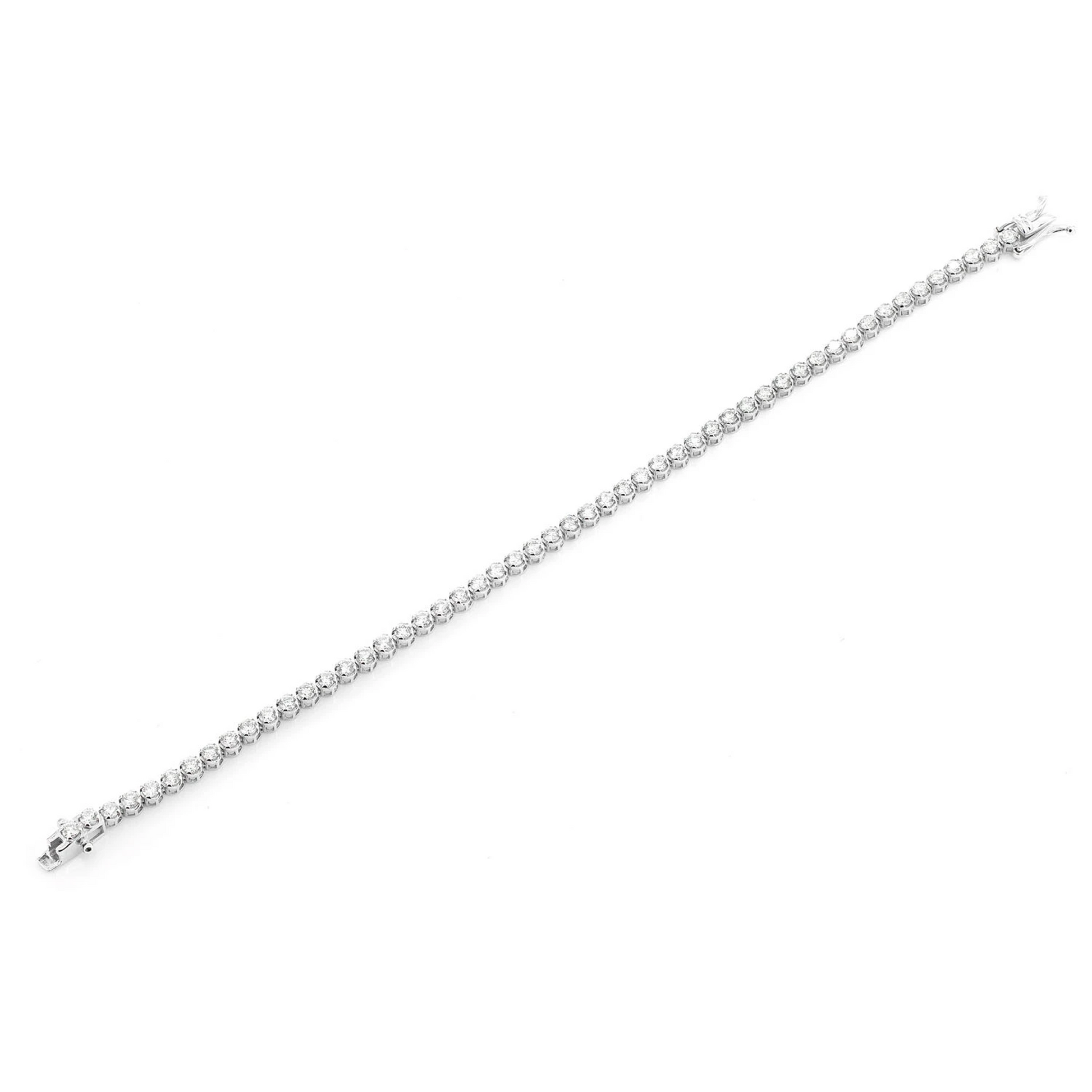 Crown Set Diamond Tennis Bracelet in 14K white gold, 10pt / 4.50ctw, alternate view