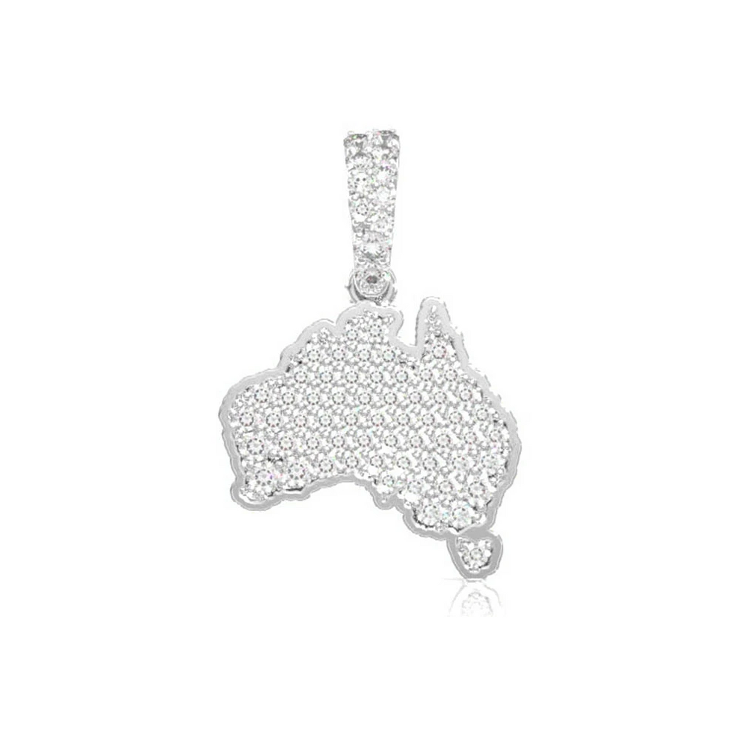 Australia Diamond Pendant in 14K white gold, front view