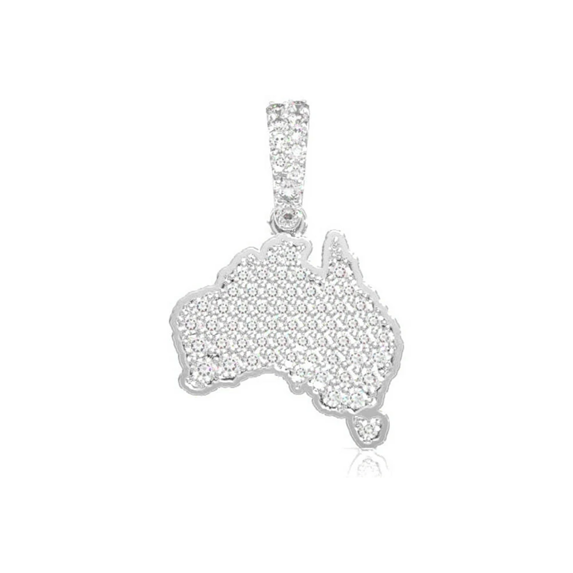 Australia Diamond Pendant in 14K white gold, front view
