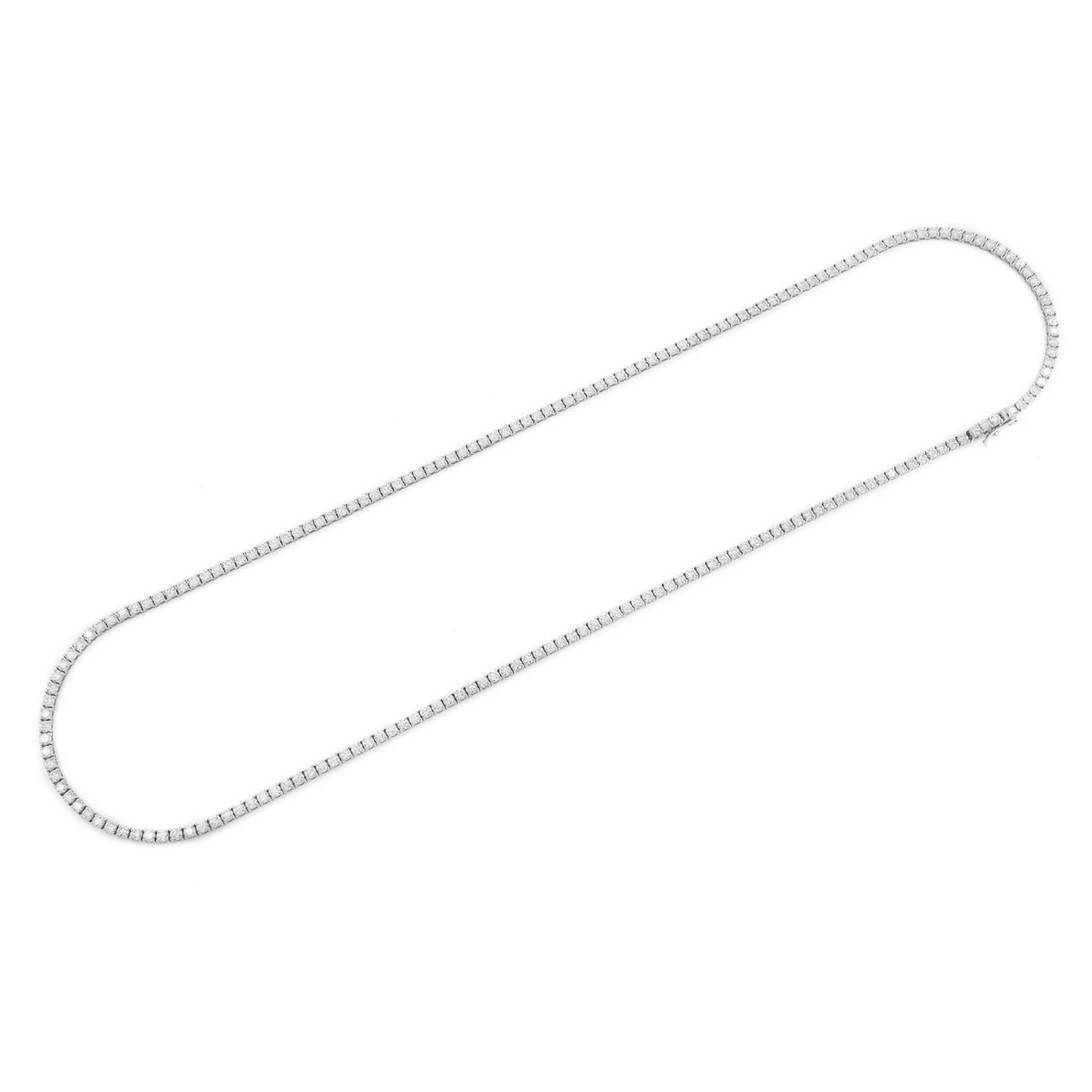 Prong Diamond Tennis Necklace in 14K white gold, 5pt / 11.00ctw, detail view