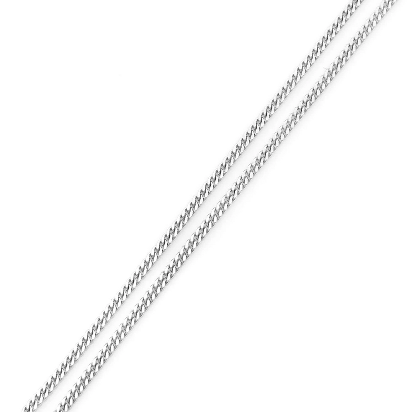 Miami Cuban Gold Chain in 14K white gold, 1.5mm width, detail view