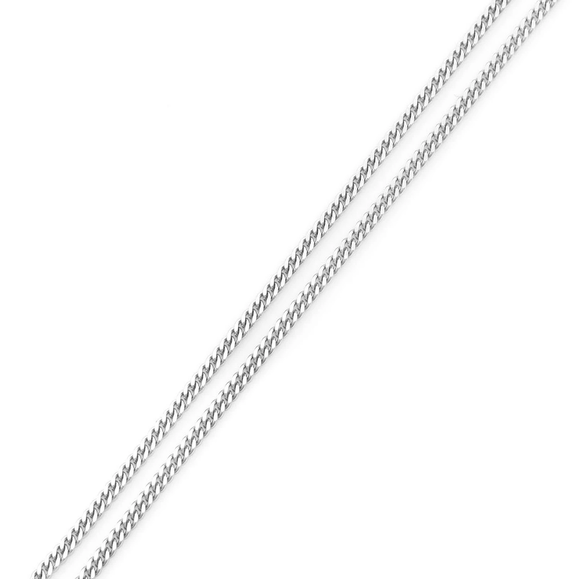 Miami Cuban Gold Chain in 14K white gold, 1.5mm width, detail view