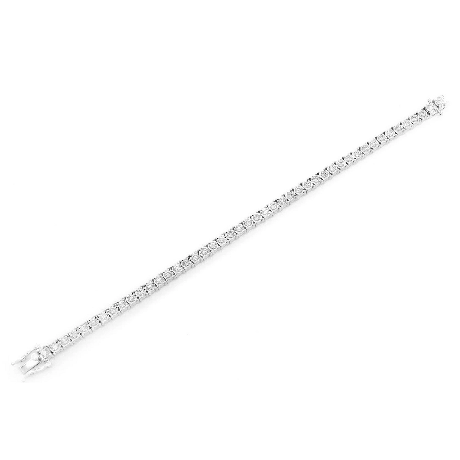 Miracle Diamond Tennis Bracelet in 14K white gold, 9pt / 4.50ctw, alternate view