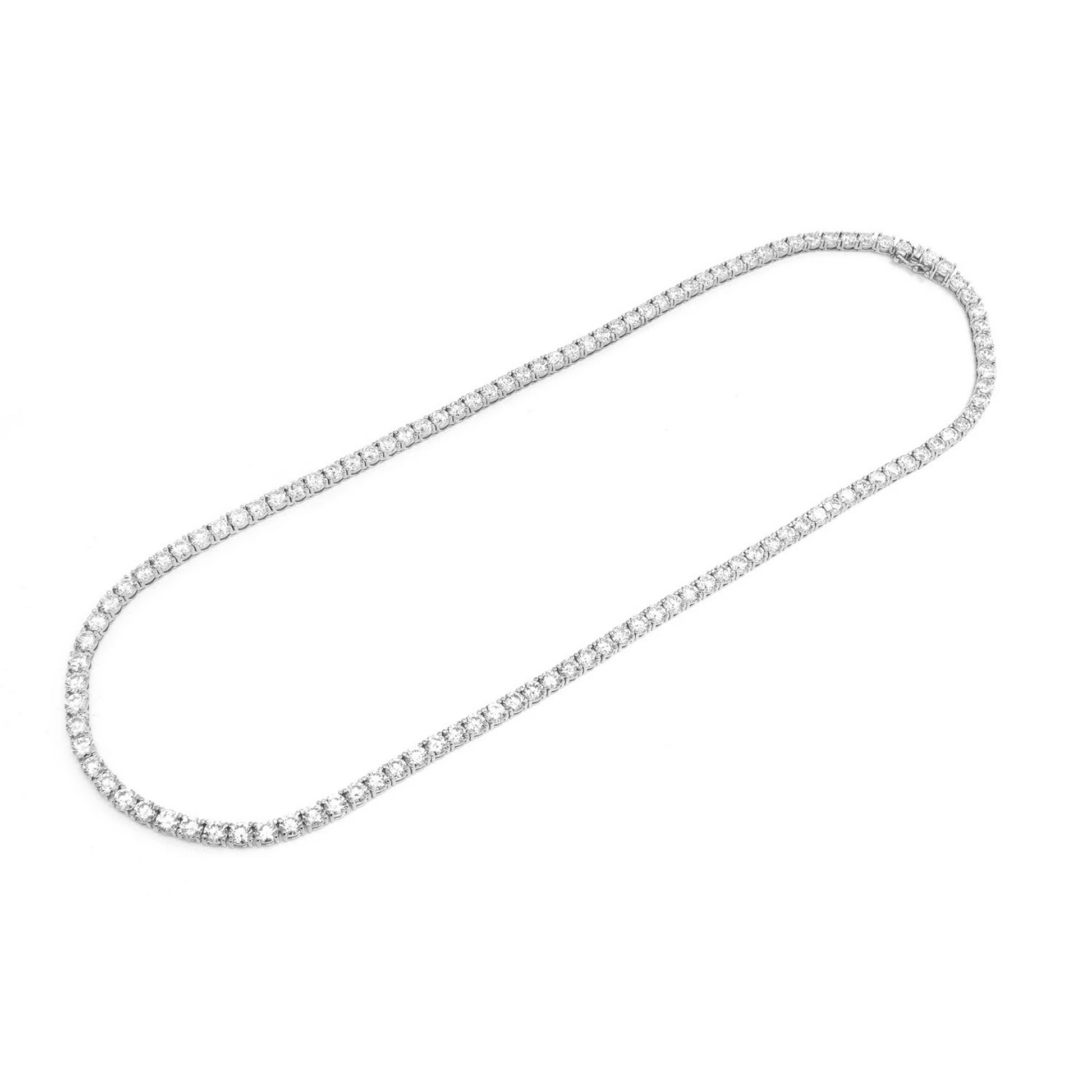 Prong Diamond Tennis Necklace in 14K white gold, 40pt / 45.00ctw, alternate view