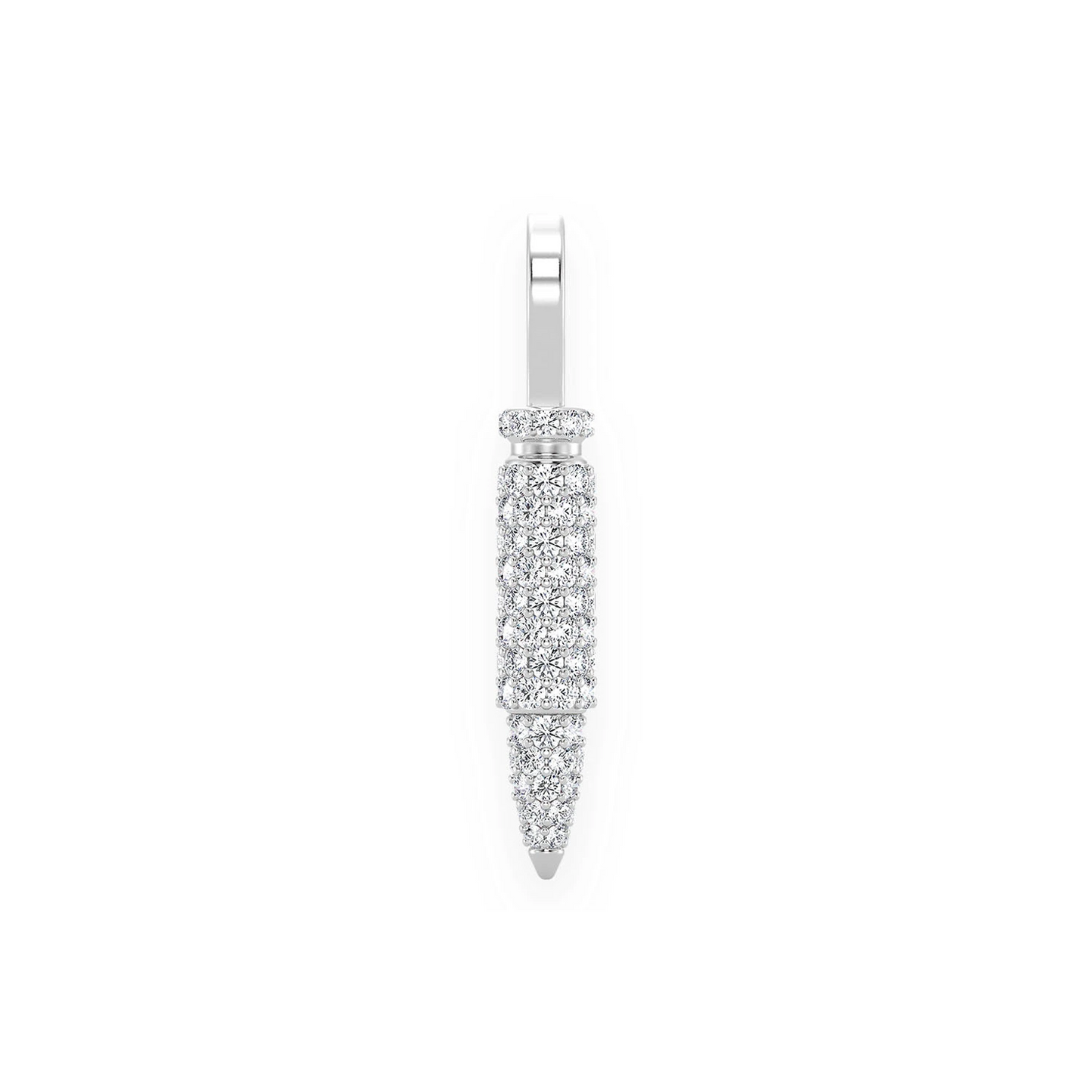 Bullet Diamond Pendant in 14K white gold, front view