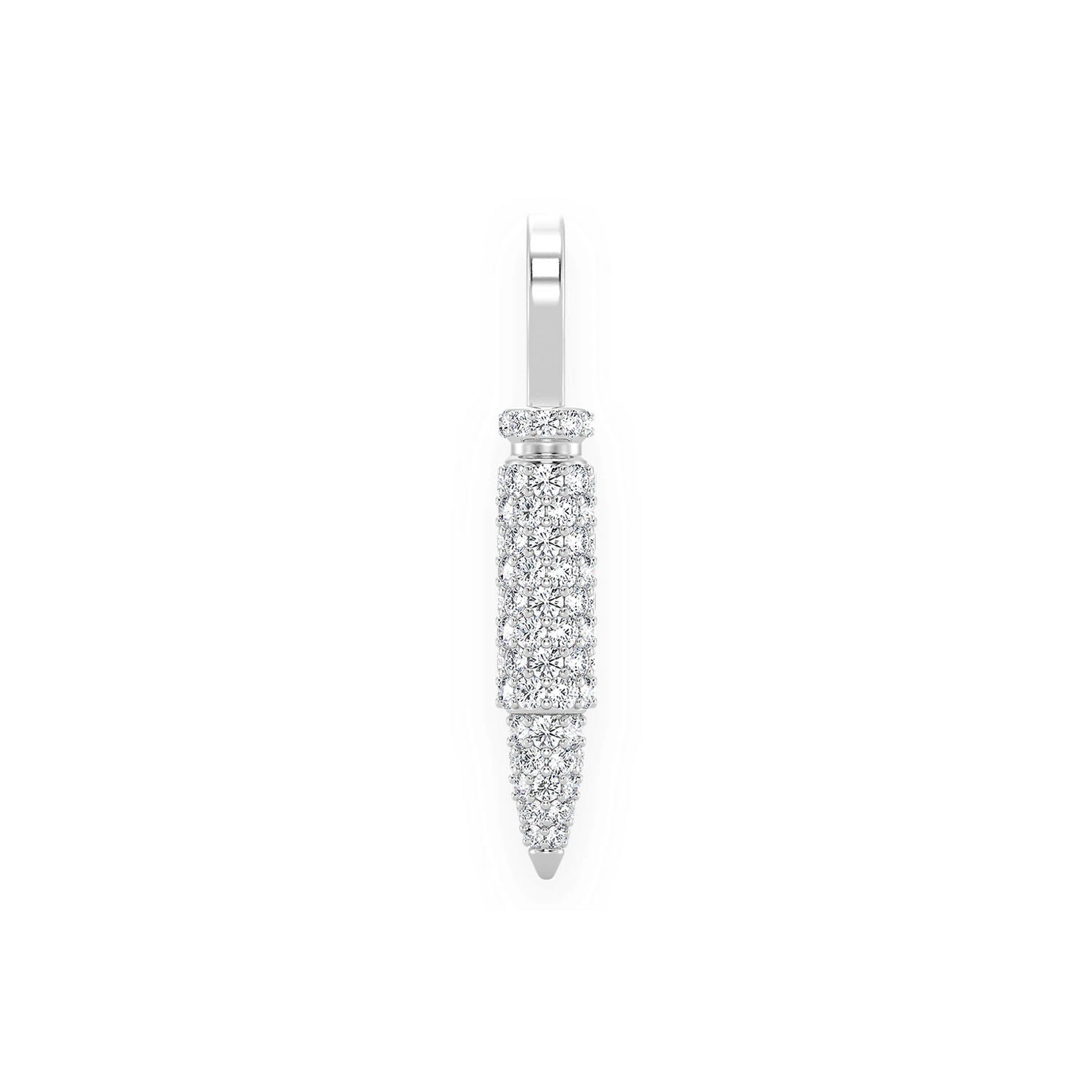 Bullet Diamond Pendant in 14K white gold, front view