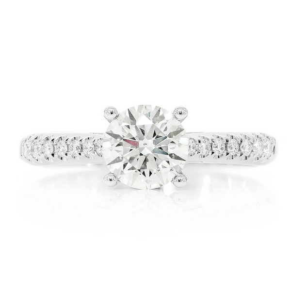 1ct Round Natural Diamond Solitaire Engagement Ring