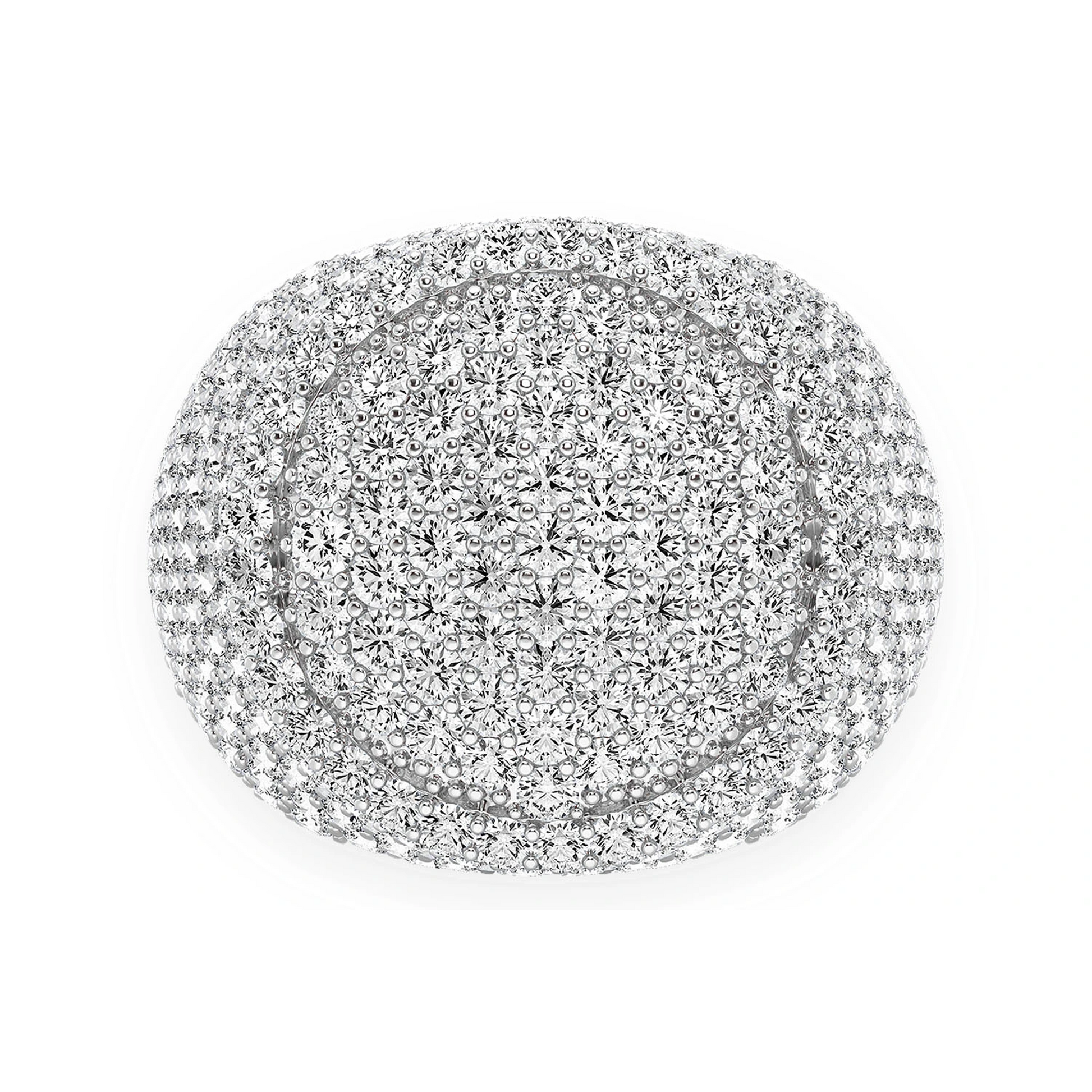 Round Signet Ring in 14K white gold, front view