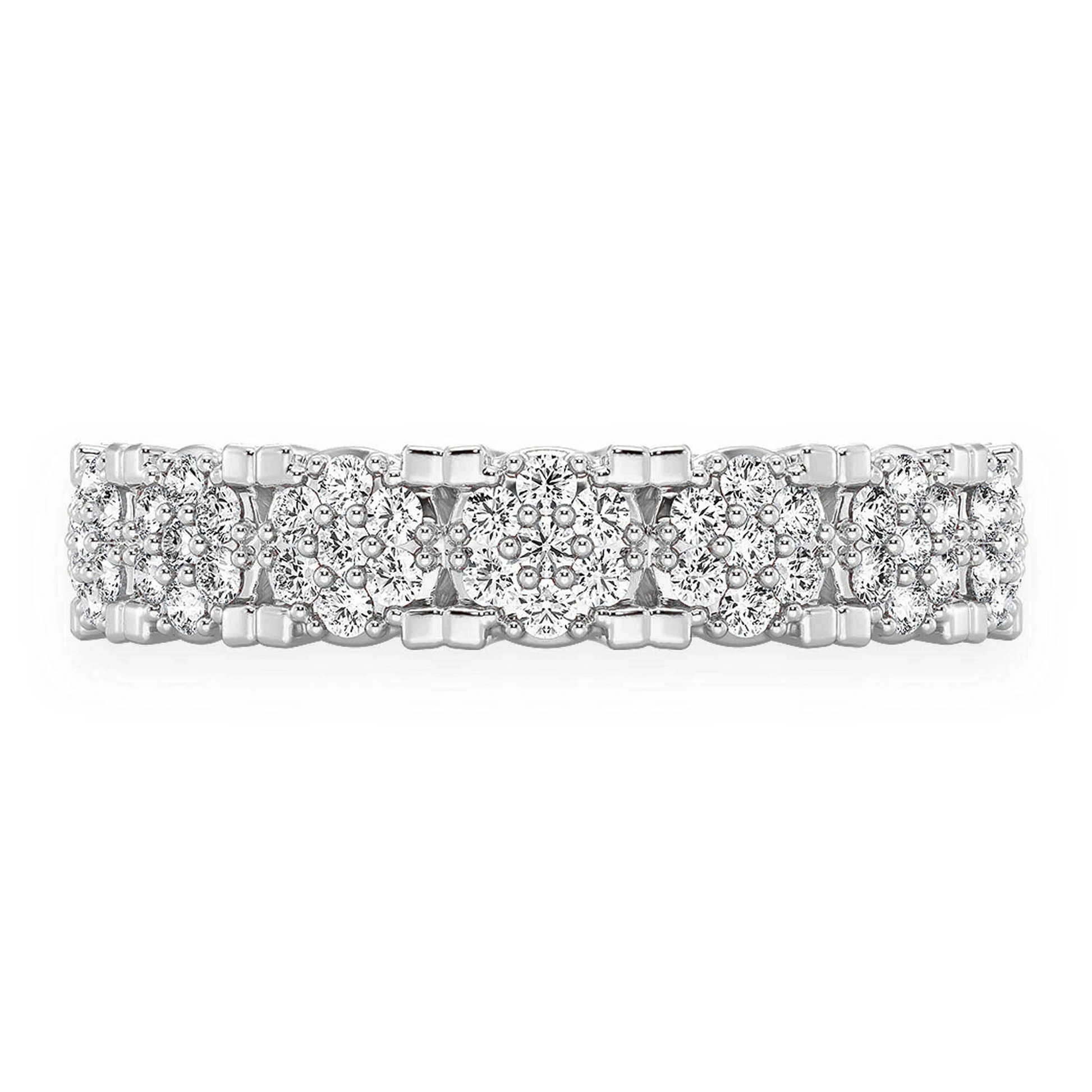 Briar Cluster Diamond Ring in 14K white gold, front view