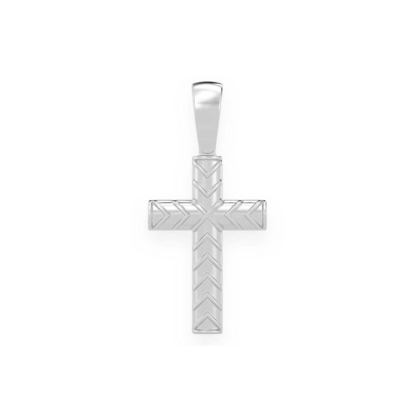X Design Cross Pendant in 14K white gold, Pure | Solid Gold, front view