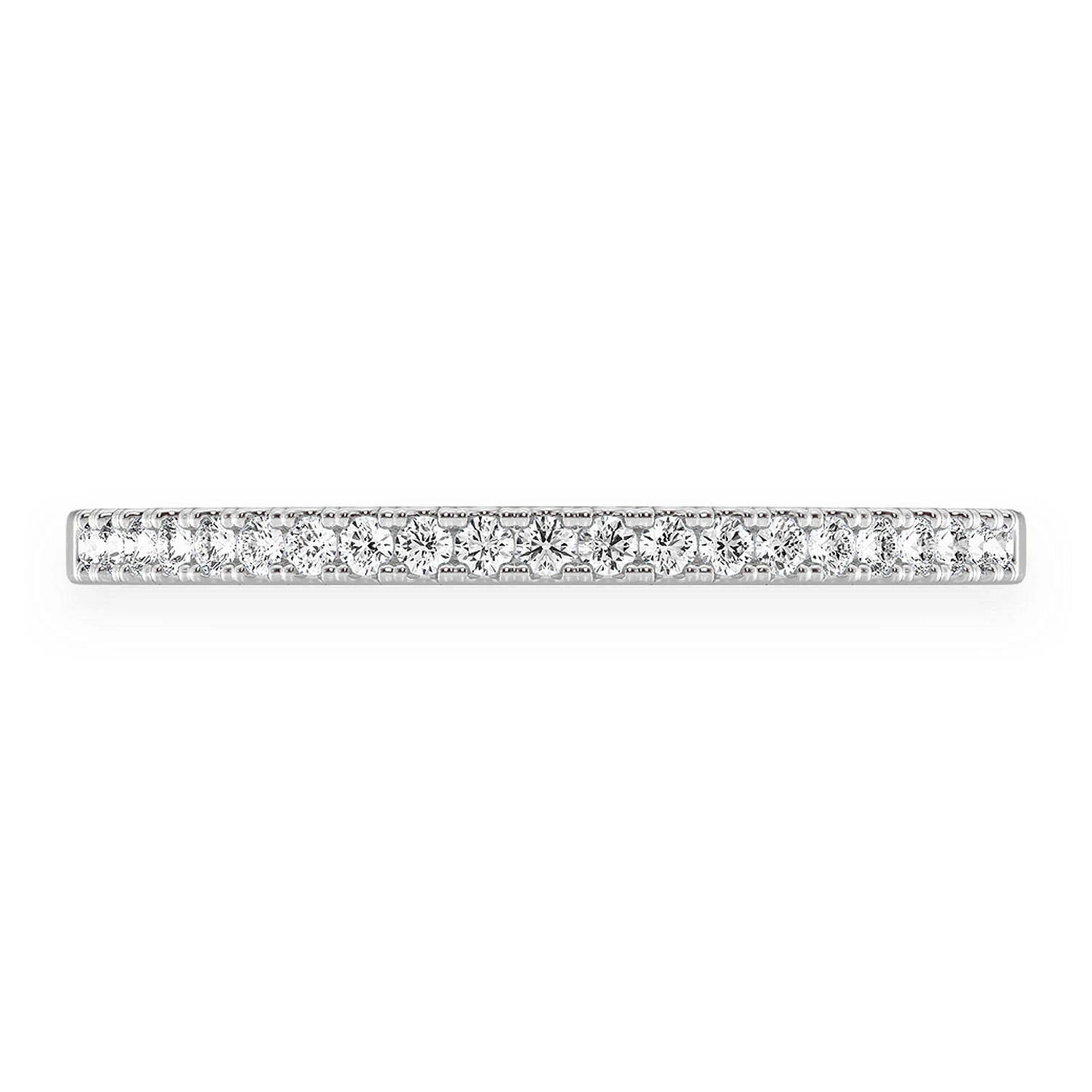 Classic Single Row Band Ring in 14K white gold, front view