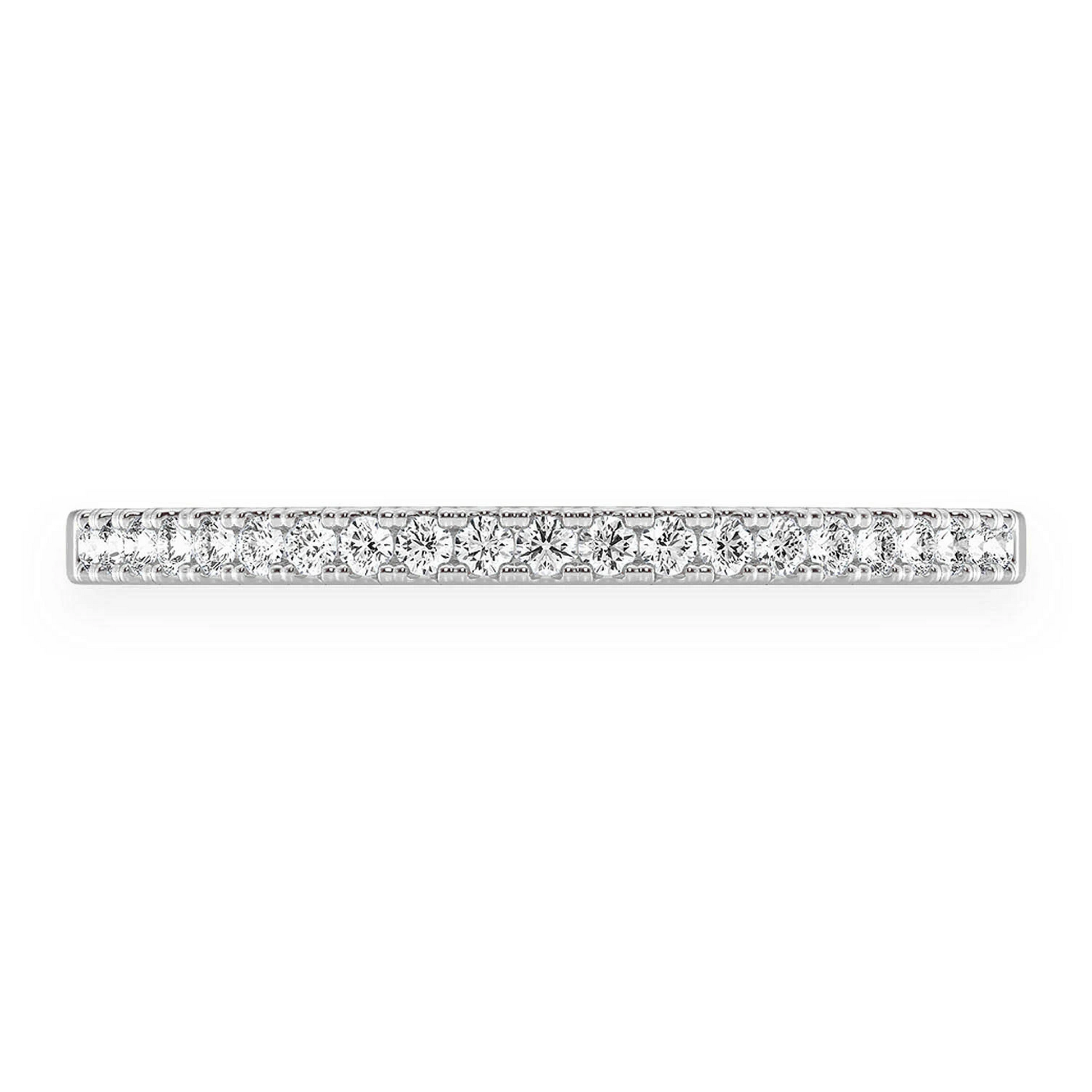 Classic Single Row Band Ring in 14K white gold, front view