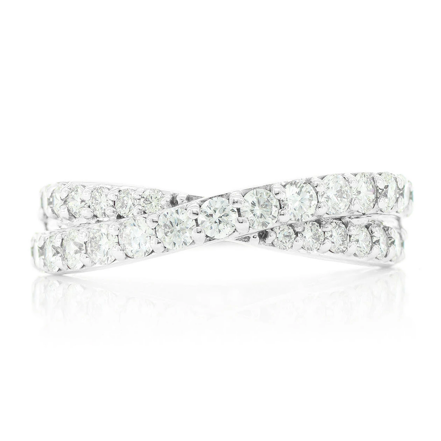Crossover Ring in 14K white gold, front view