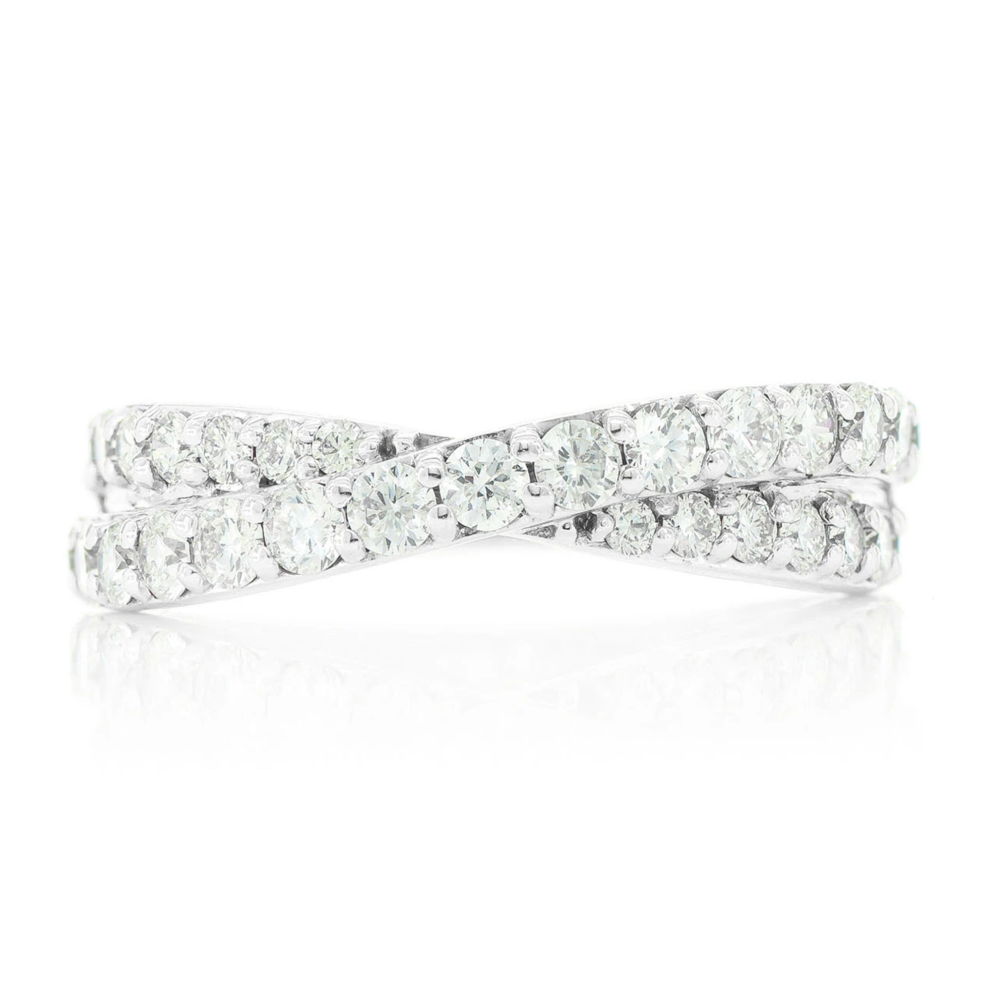 Crossover Ring in 14K white gold, front view