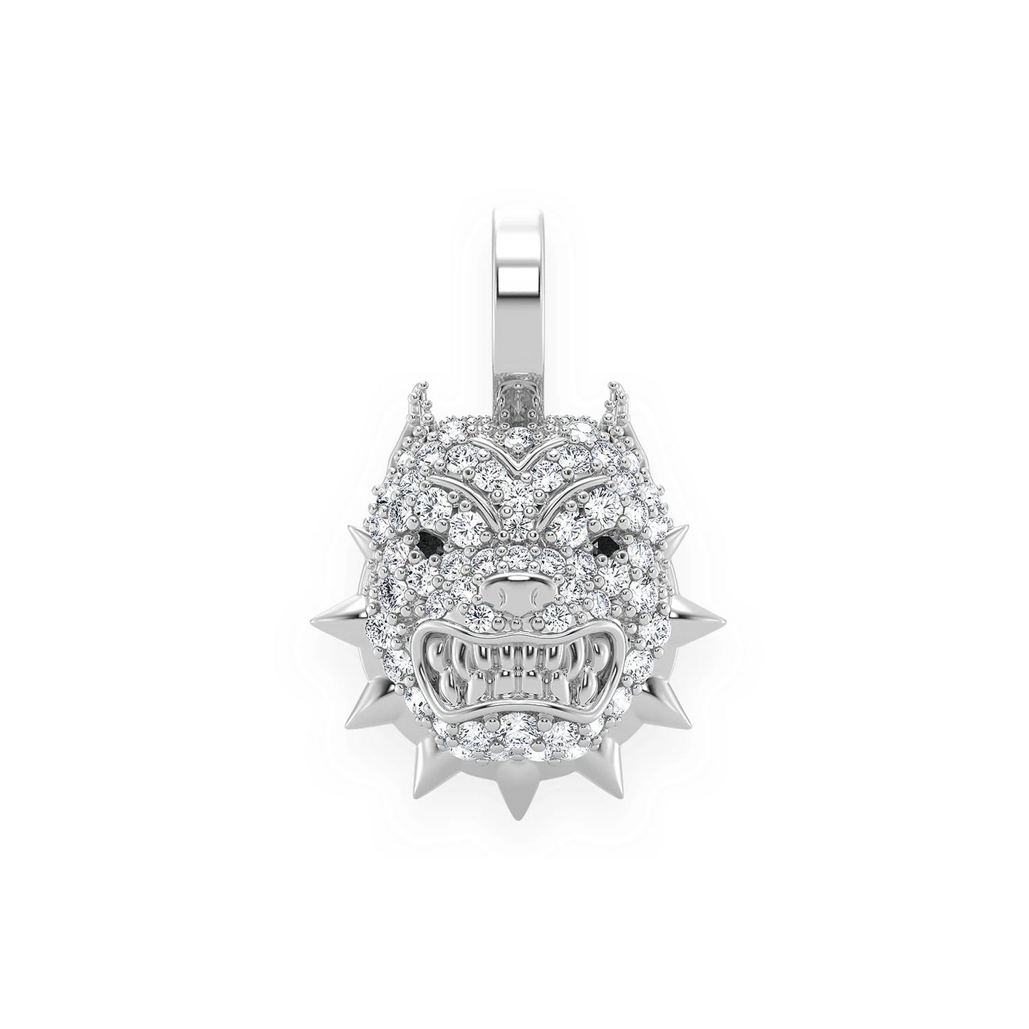 Pitbull Diamond Pendant in 14K white gold, Entry | 0.25ctw, front view