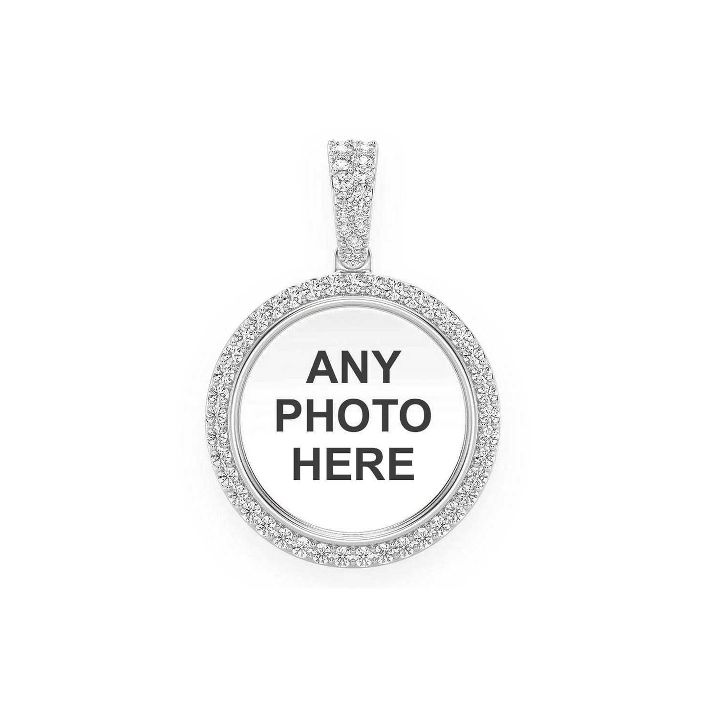 Picture Memory Diamond Pendant in 14K white gold, 0.50ctw, front view