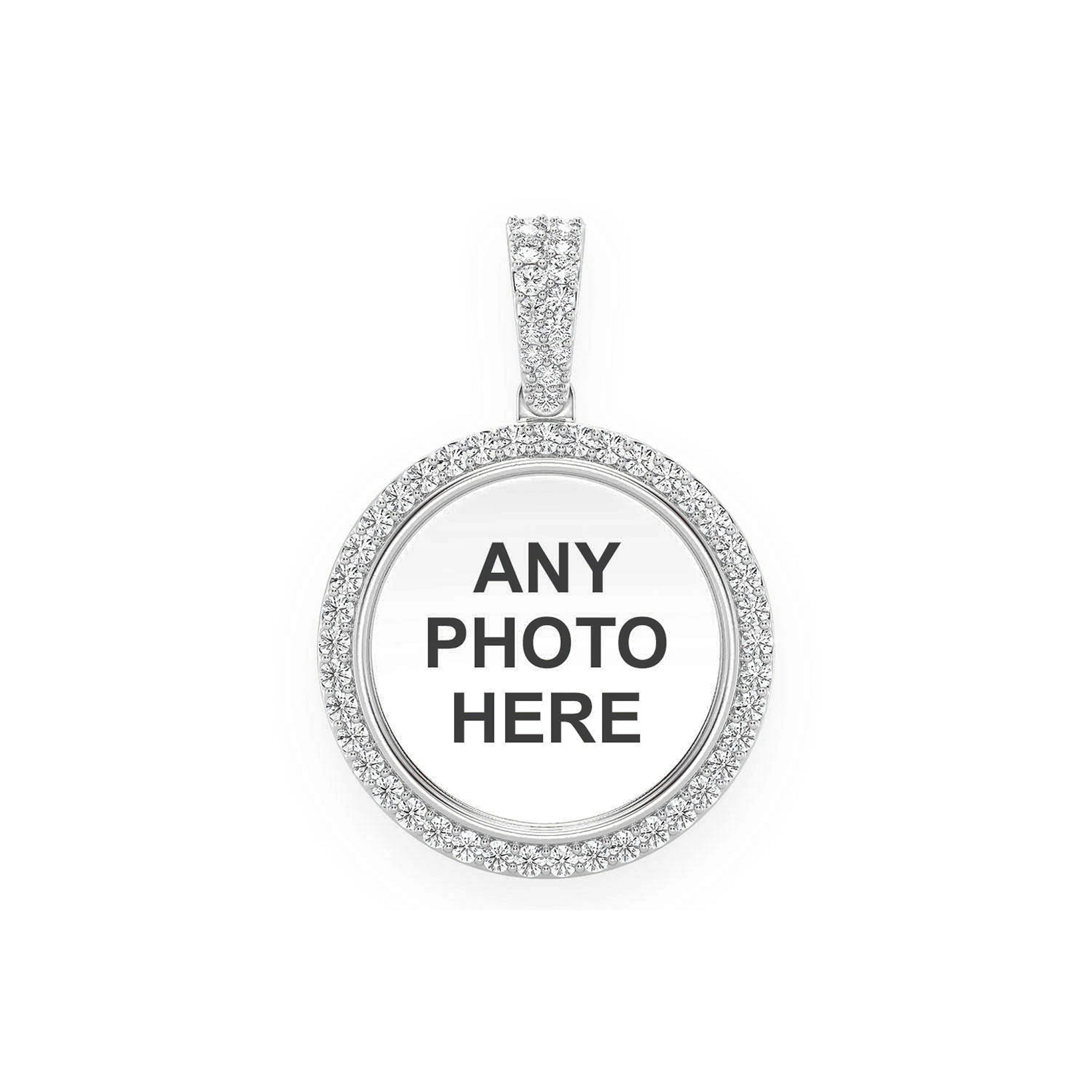 Picture Memory Diamond Pendant in 14K white gold, 0.50ctw, front view