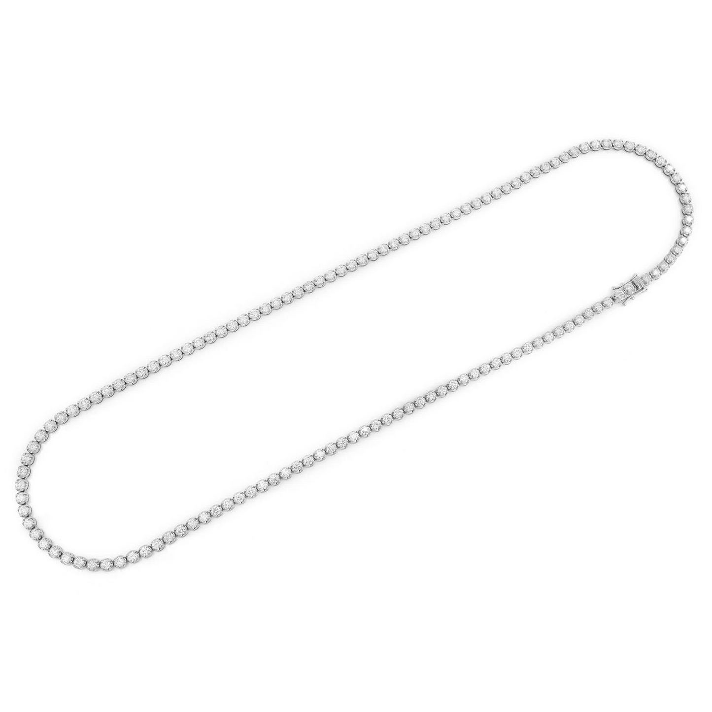 Crown Diamond Tennis Necklace in 14K white gold, 10pt / 12.50ctw, detail view