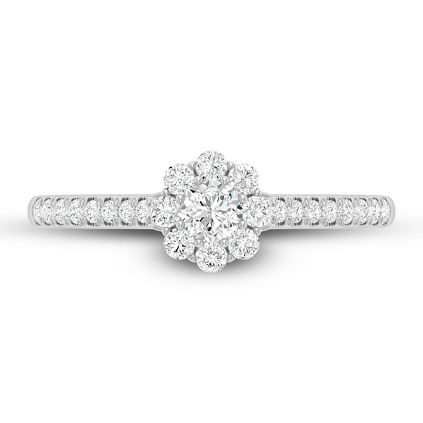 Floral Halo Cluster Diamond Ring