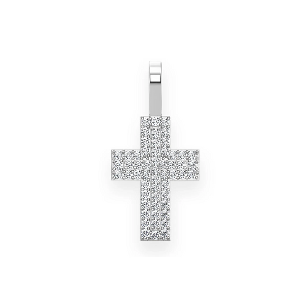 Layered Diamond Cross Pendant