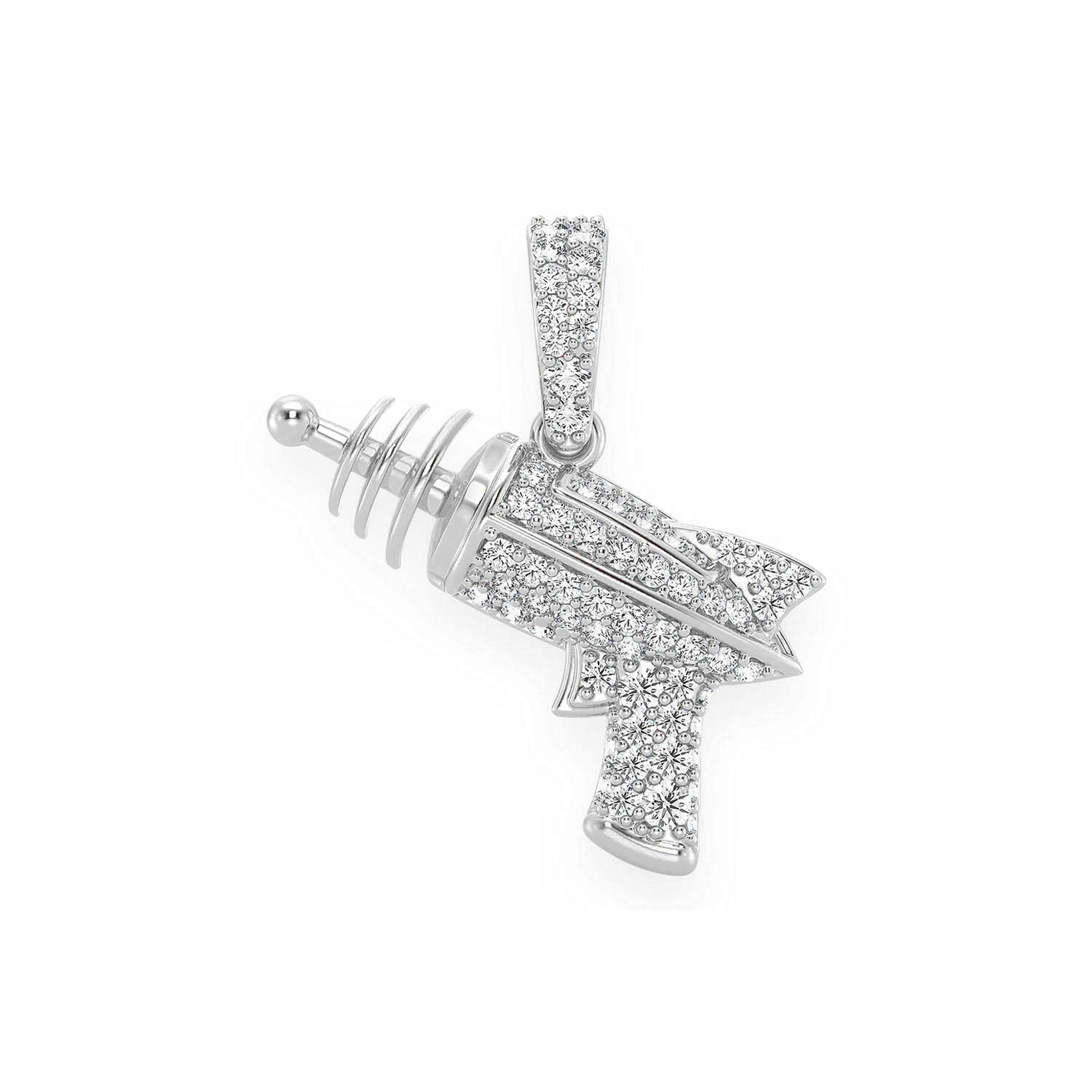 Raygun Diamond Pendant in 14K white gold, front view