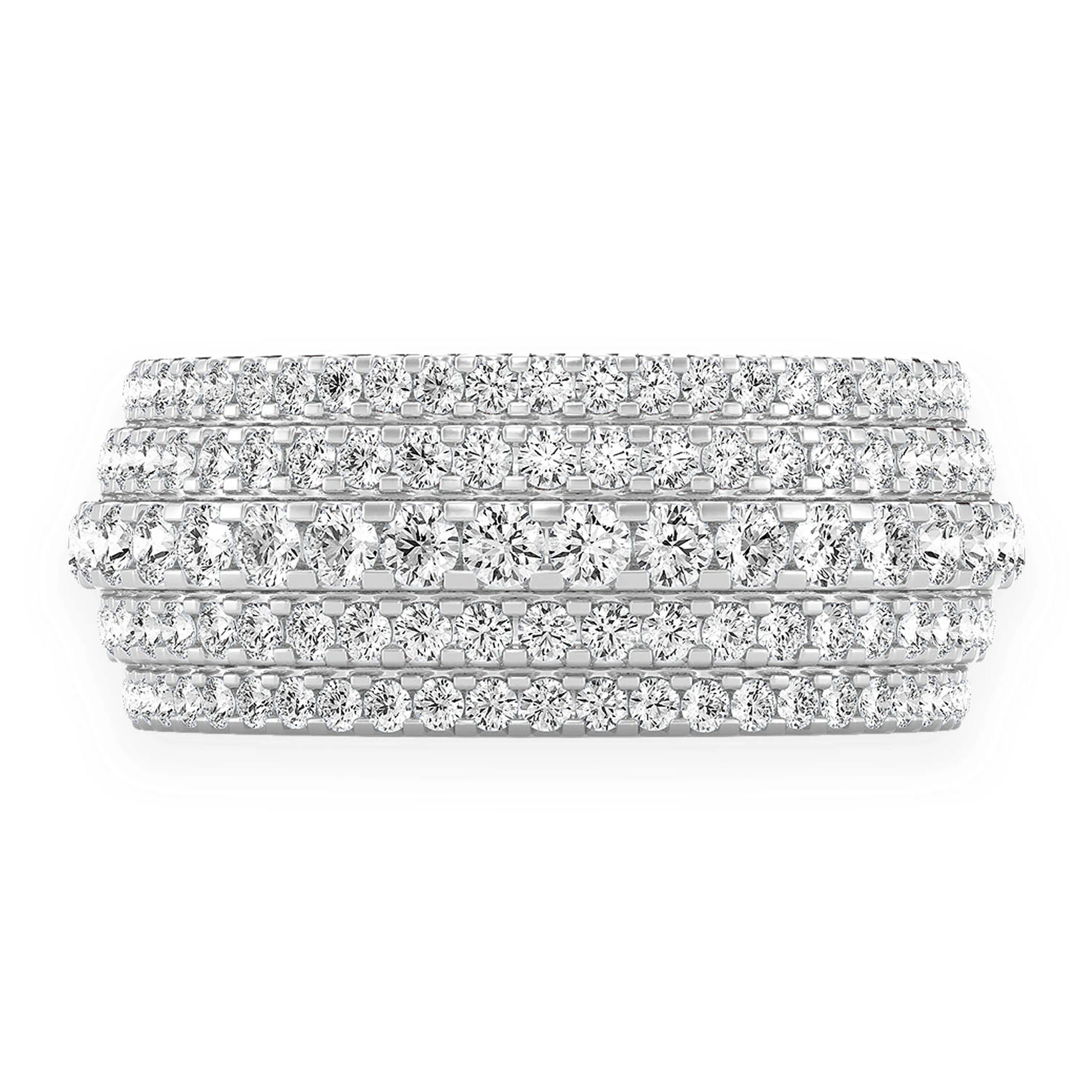 Multi Row Tier Band Ring in 14K white gold, front view