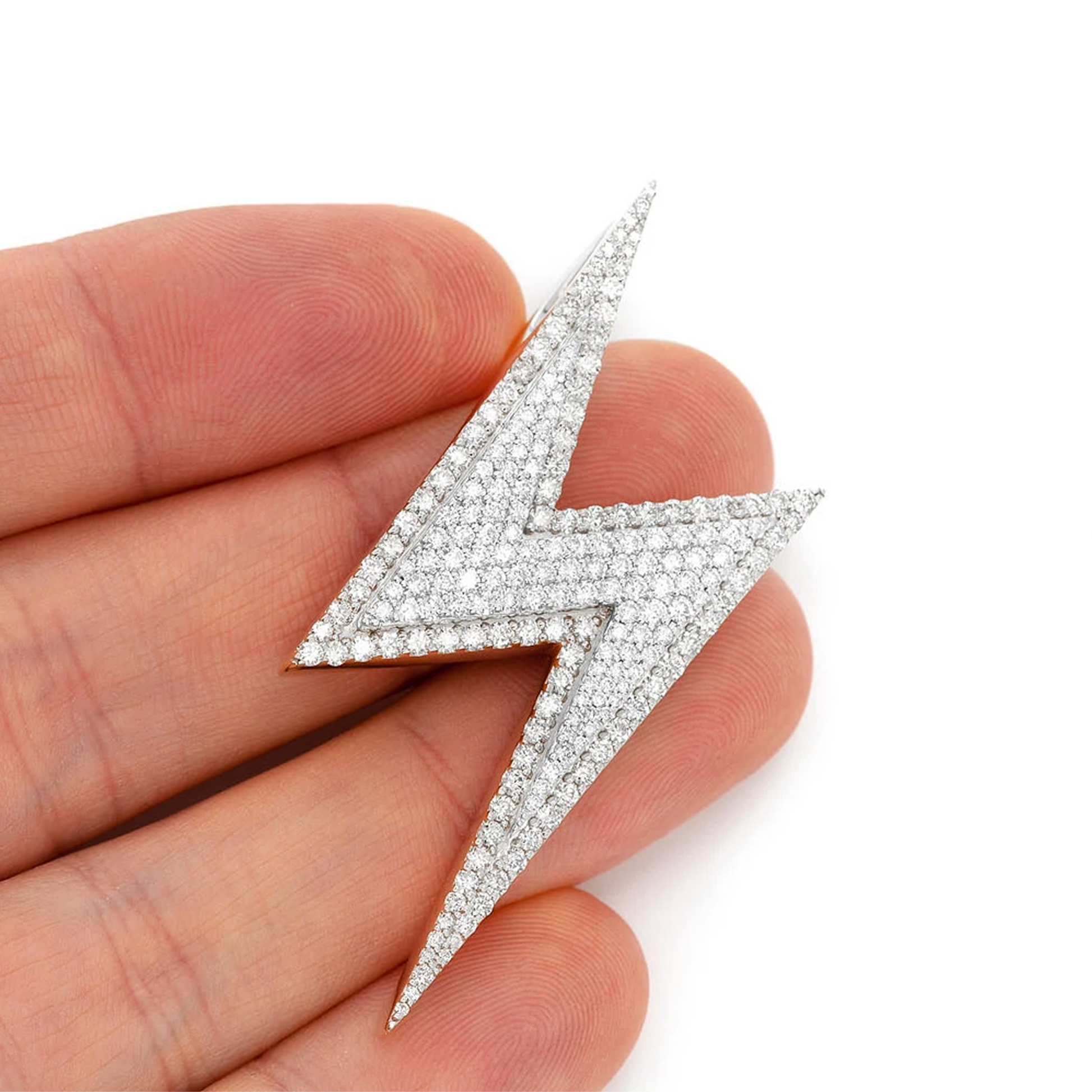 Hidden Bail Lightning Pendant in 14K white gold, Statement | 2.75ctw, alternate view