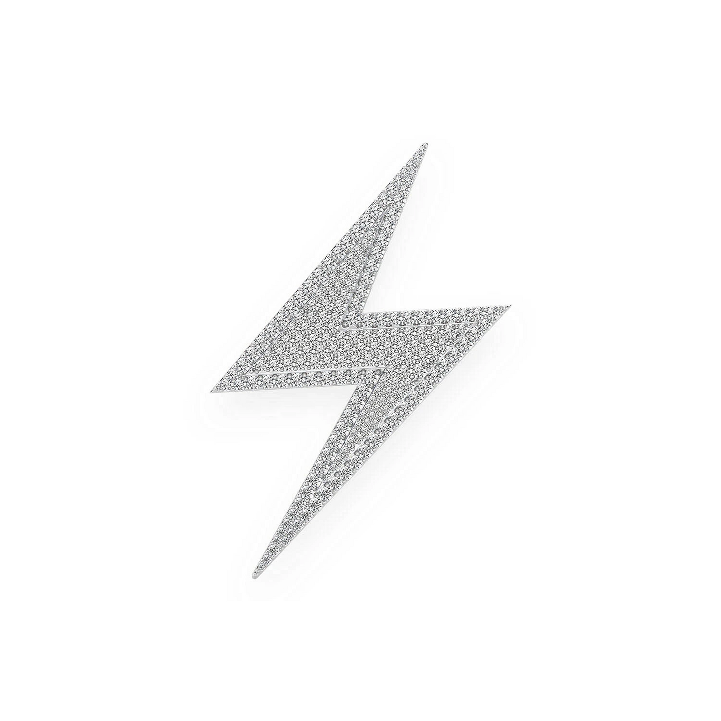 Hidden Bail Lightning Pendant in 14K white gold, Statement | 2.75ctw, front view