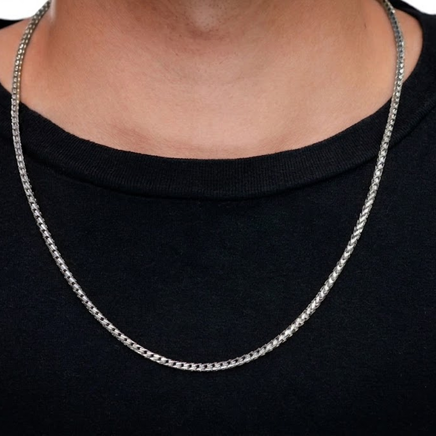 Franco Gold Chain in 14K white gold, 3.5mm width, alternate view