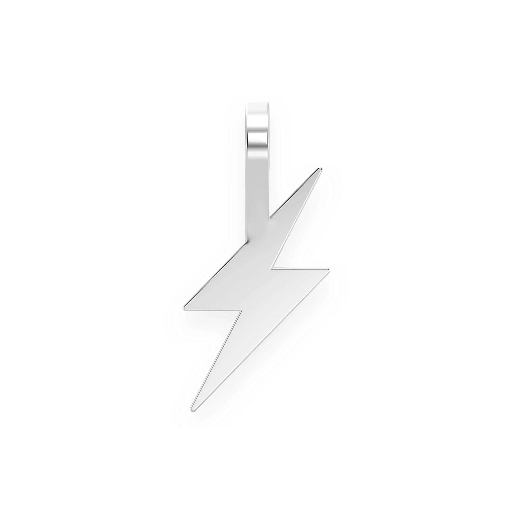 Lightning Bolt Diamond Pendant in 14K white gold, Pure | Solid Gold, front view