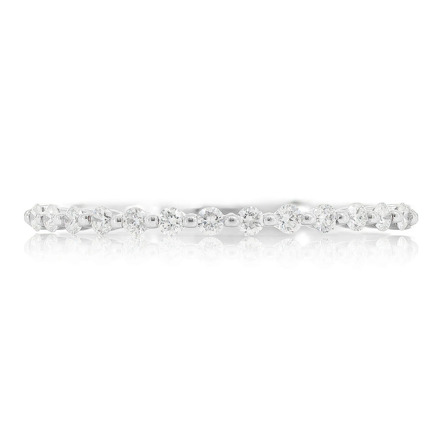 Pinched Diamond Ring in 14K white gold, front view